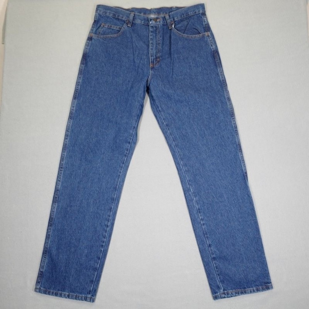 Rustler Jeans Men 34x32 Blue Classic Relaxed Fit Straight Leg Denim